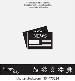 Flat icon of news