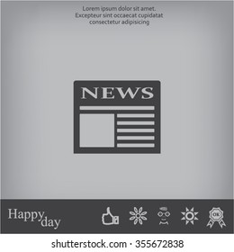 Flat icon of news