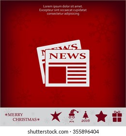 Flat icon of news