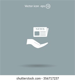 Flat icon of news