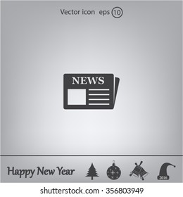 Flat icon of news