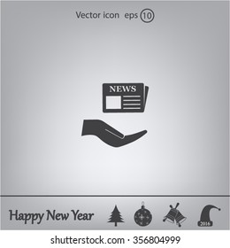 Flat icon of news