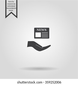 Flat icon of news