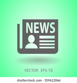 Flat  icon of news
