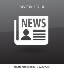 Icono plano de las noticias