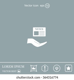 Flat icon of news