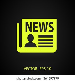 Flat  icon of news