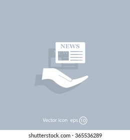 Flat icon of news