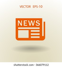 Icono plano de las noticias
