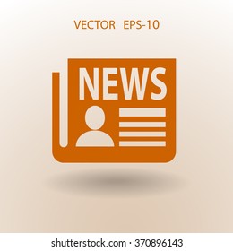 Flat  icon of news