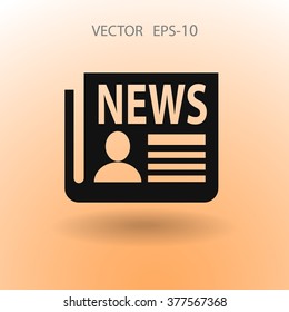 Flat  icon of news