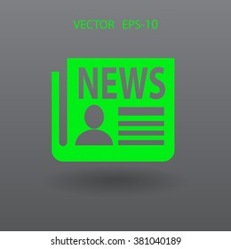 Icono plano de las noticias