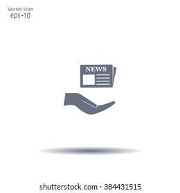Flat icon of news