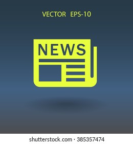 Flat  icon of news