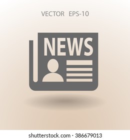 Flat  icon of news