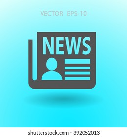 Flat  icon of news