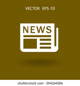 Icono plano de las noticias