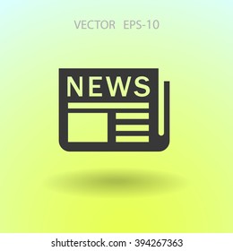 Icono plano de las noticias