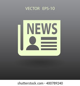 Flat  icon of news