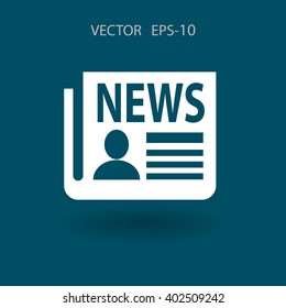 Flat  icon of news