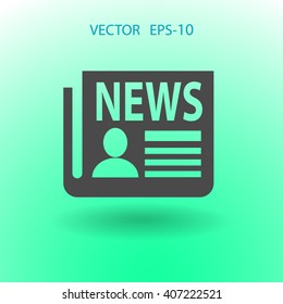 Icono plano de las noticias