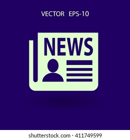 Flat  icon of news