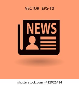 Icono plano de las noticias