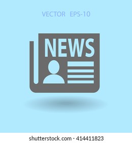 Icono plano de las noticias