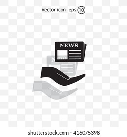 Flat icon of news