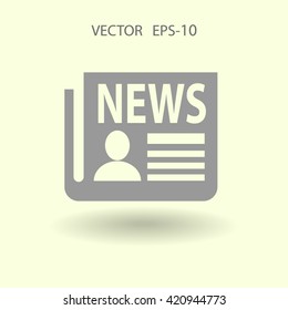 Flat  icon of news