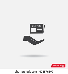 Flat icon of news