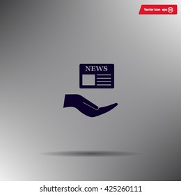 Flat icon of news