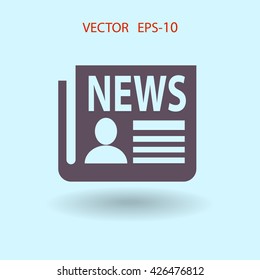 Flat  icon of news