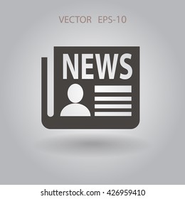Icono plano de las noticias