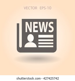 Icono plano de las noticias