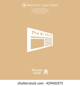 Flat icon of news