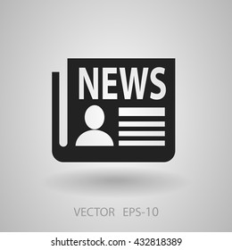 Icono plano de las noticias