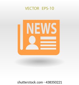 Flat  icon of news