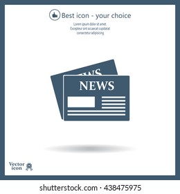 Flat icon of news