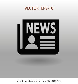 Flat  icon of news