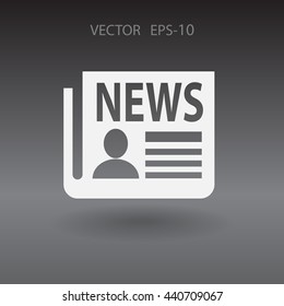 Icono plano de las noticias