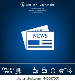 Flat icon of news