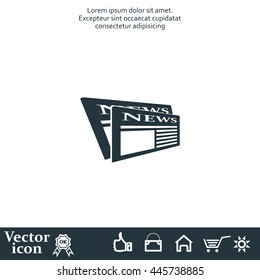 Flat icon of news