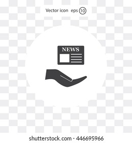 Flat icon of news