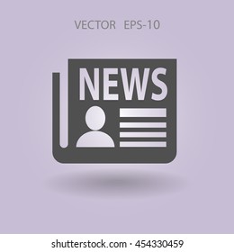 Flat  icon of news