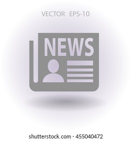 Flat  icon of news