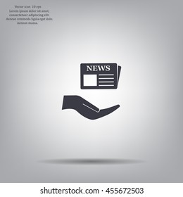 Flat icon of news