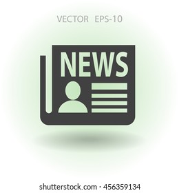 Flat  icon of news