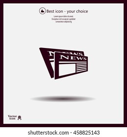 Flat icon of news