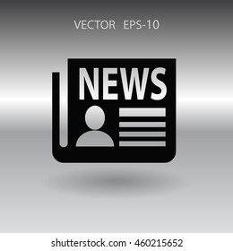 Flat  icon of news